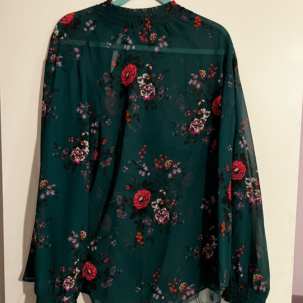 Torrid longsleeve a sheer blouse.